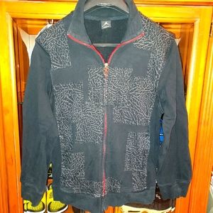 Vintage Jordan patchwork cement print zip-up hoodie